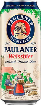 Пиво Пауланер Хефе-Вайссбир ж/б 0,5 л